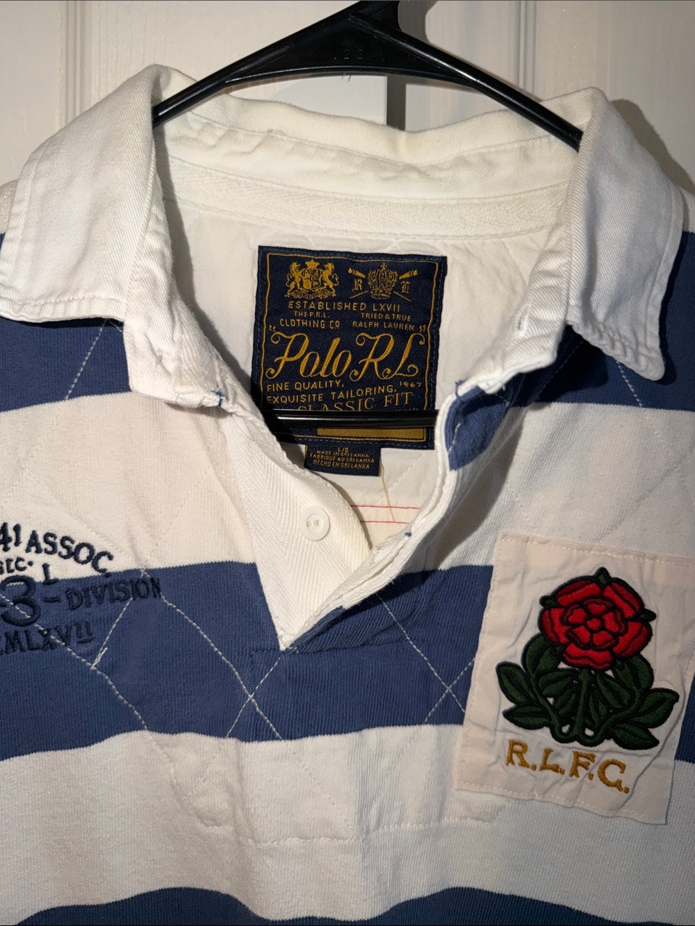 Polo by Ralph Lauren Blue & White Striped Rugby Shirt - Picture 2 of 5
